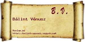 Bálint Vénusz névjegykártya